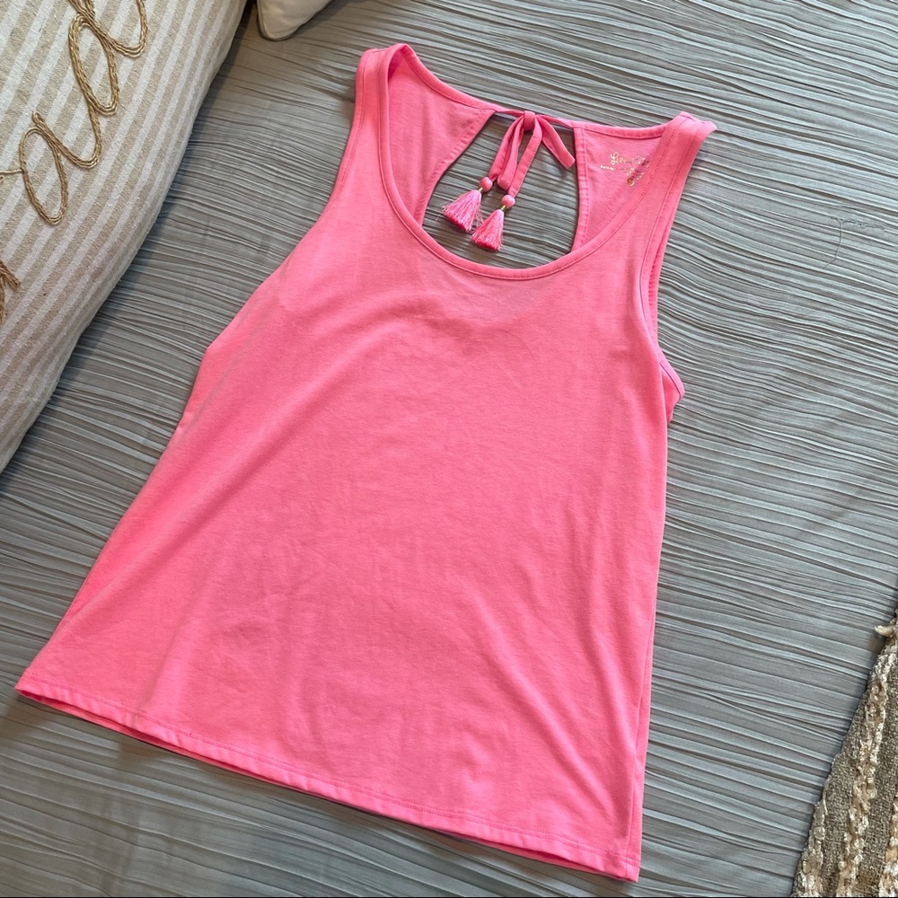 Lily Pulitzer Tank Top with Tassels Medium Pink